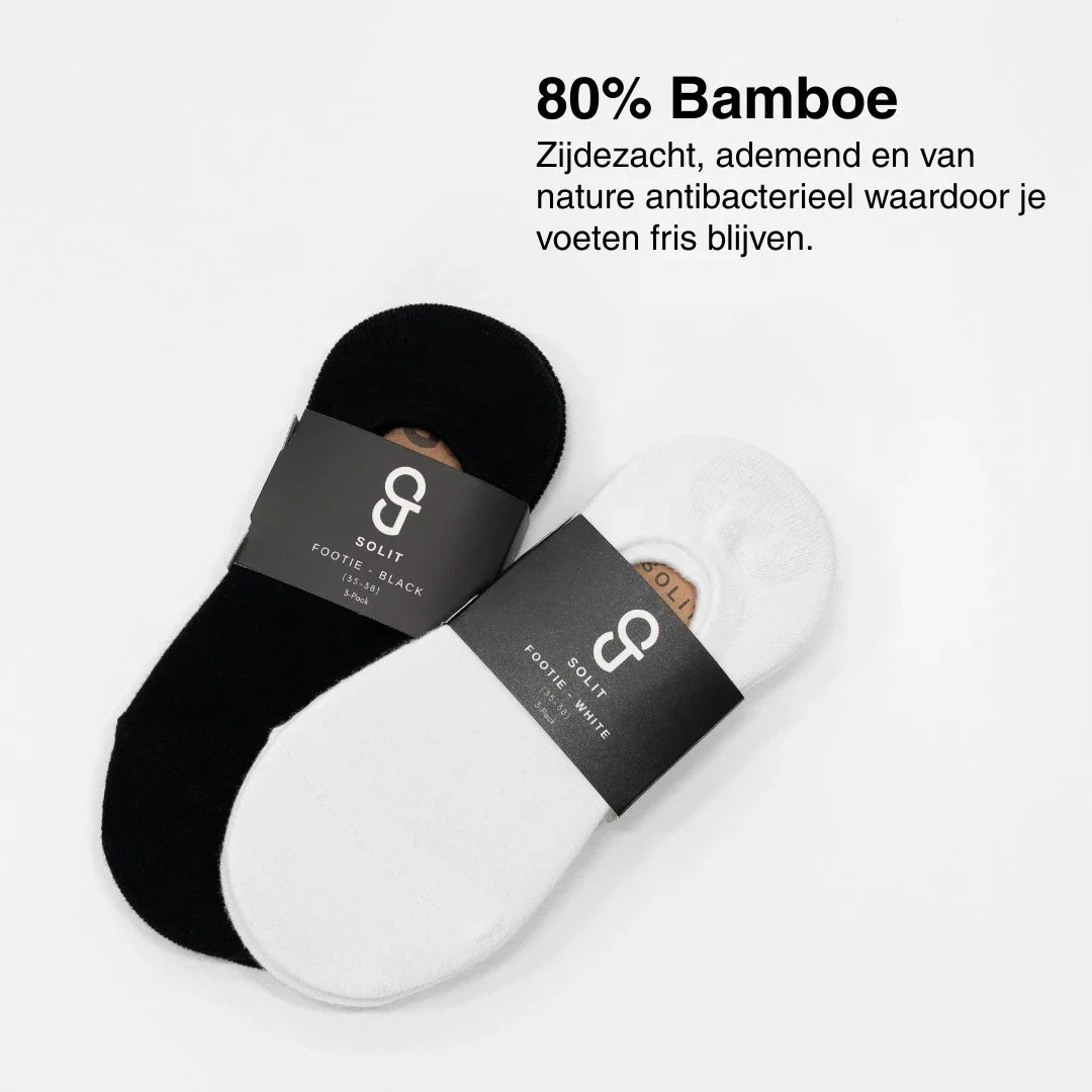 Footie (zwart) - bamboe