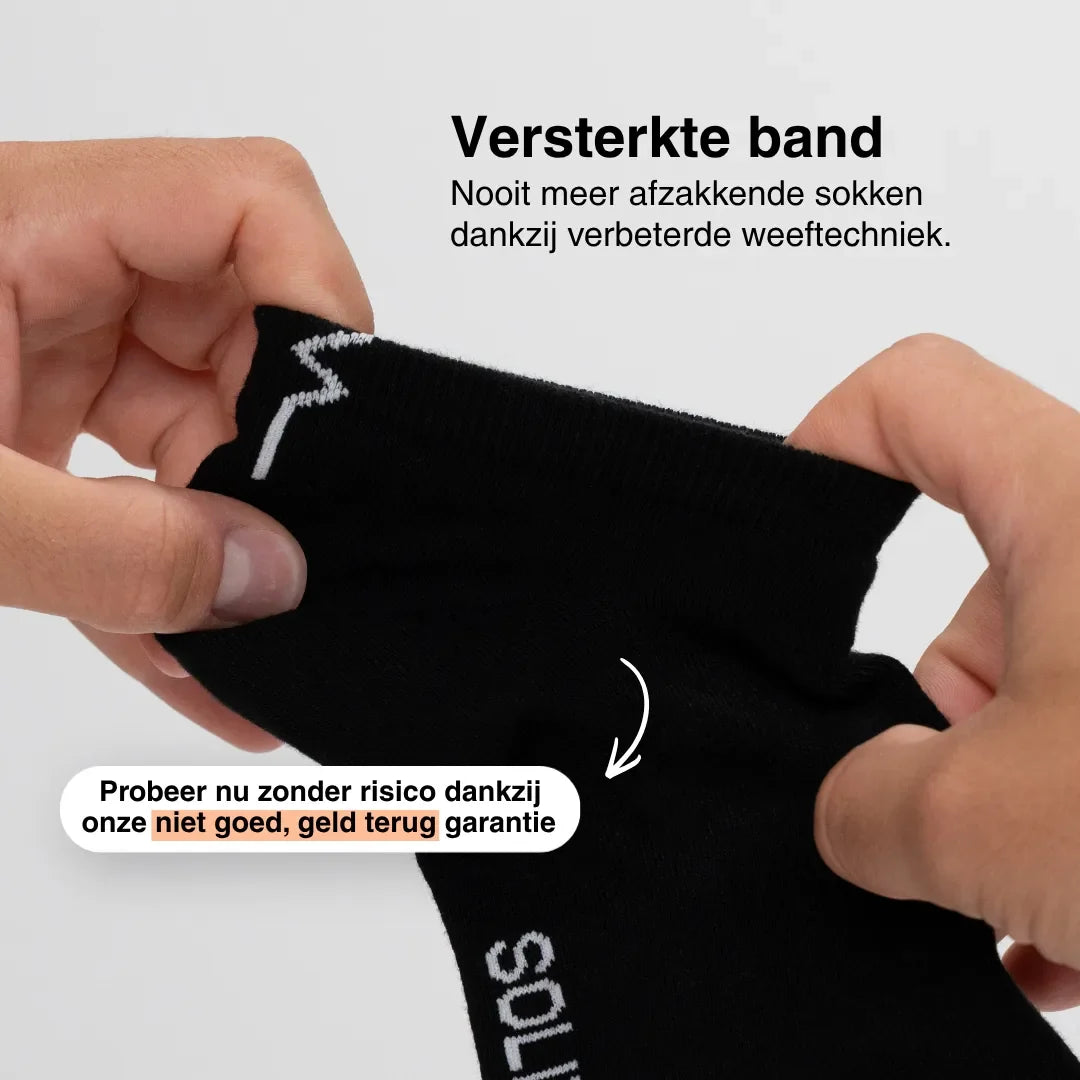 Sokken die nooit meer afzakken (wit/zwart)